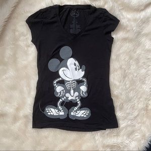 Disney | Skeleton Mickey Halloween v neck shirt